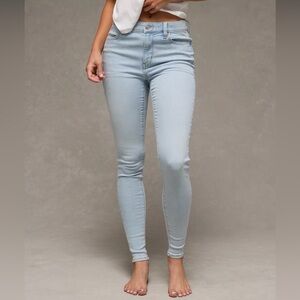 American Eagle Light Wash Skinny Jeans AE Next Level High-waisted 10 Short